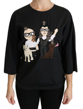 Dolce & Gabbana Black #dgfamily Top T-shirt Silk Blouse -   -  Dolce & Gabbana.